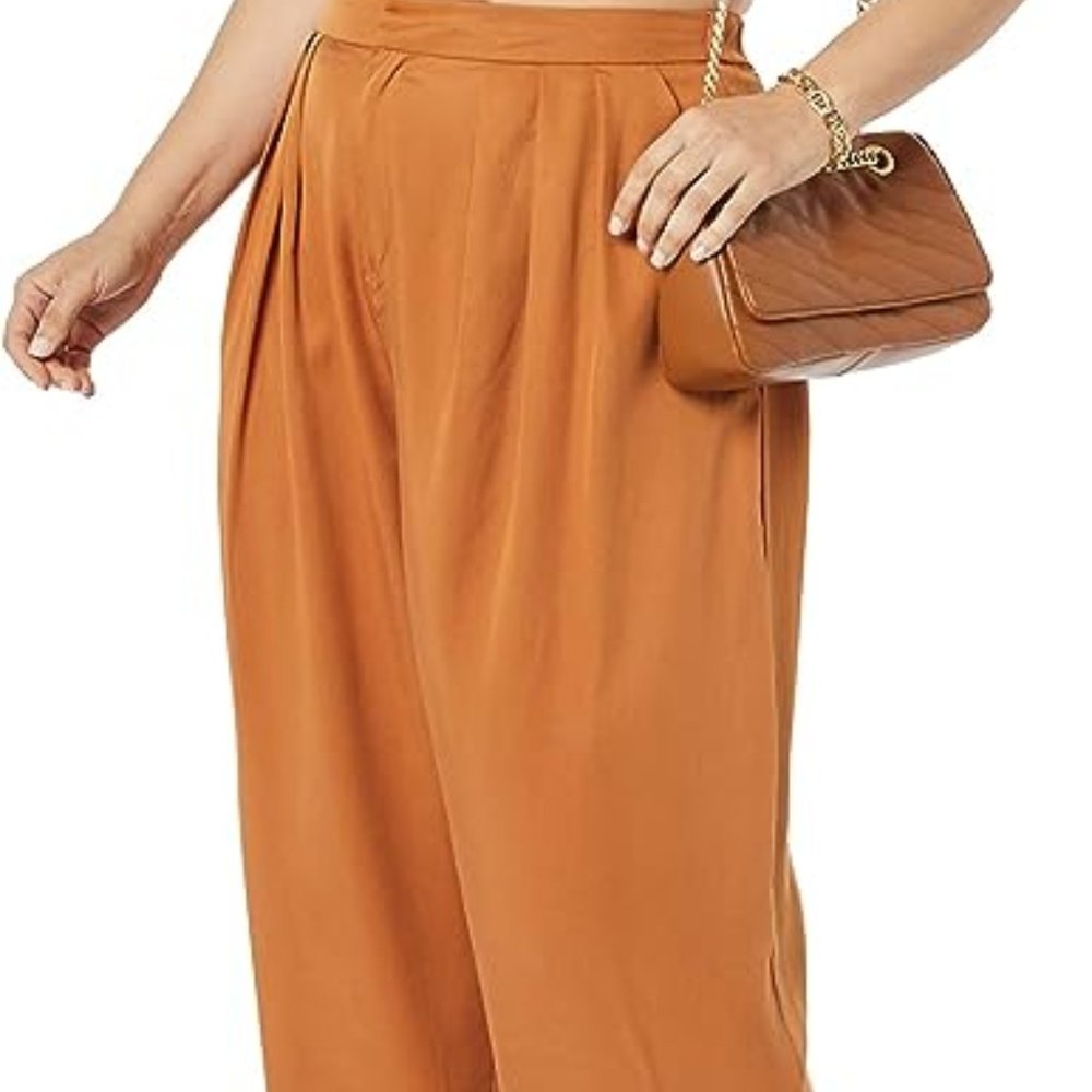 TEREA Women's Lexie Pleated Front Pant - Size XL Burnt Orange NWT